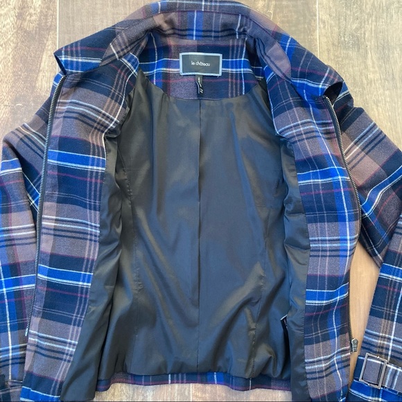 Le Château grey and blue plaid jacket - Picture 5 of 8